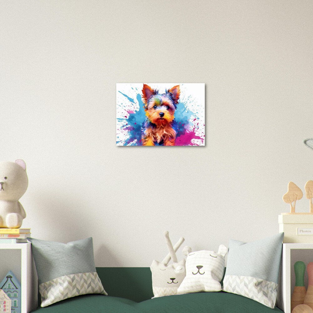 Yorkshire Terrier Poster - Free Shipping! Colorful Watercolor Nursery Puppy Print, Animal Wall Art Gift for Dog Lovers, Yorkie Mom, Dad - CanvasityCrafts - Free Shipping