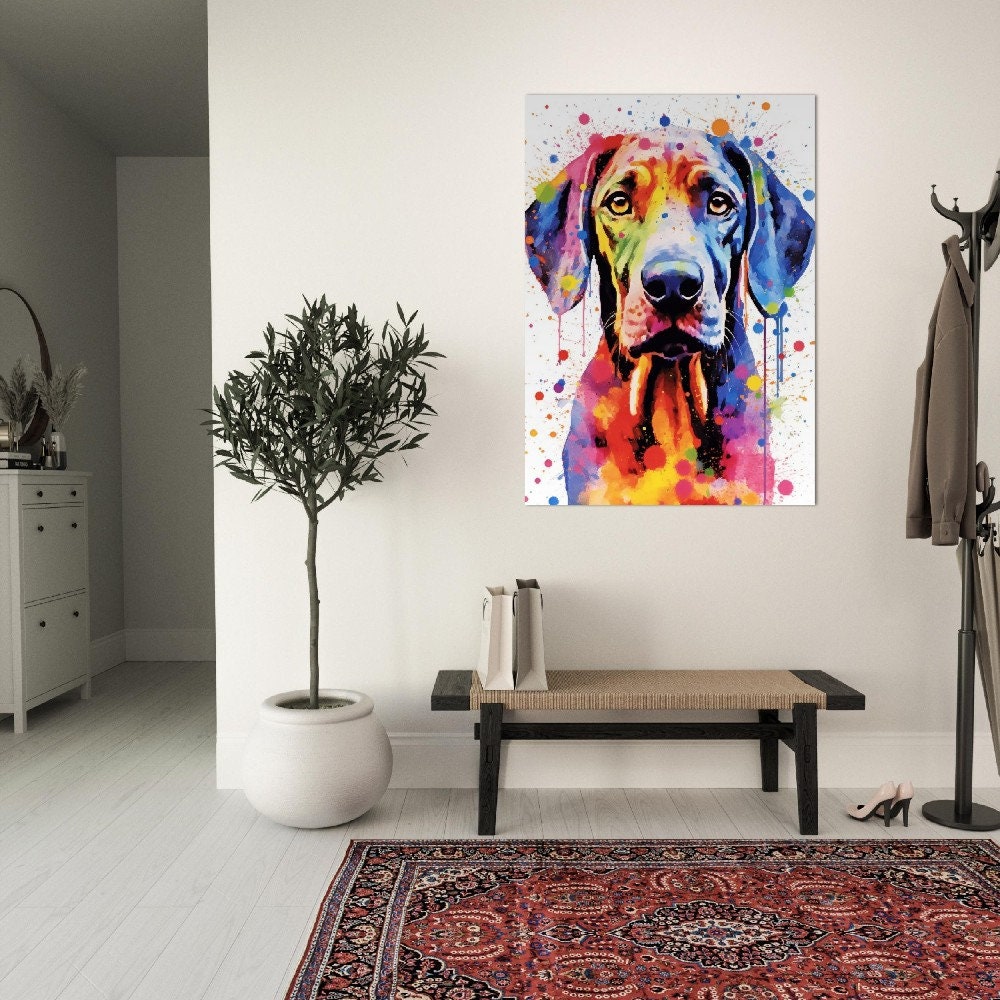 Great Dane Puppy Poster with Free Delivery! Colorful Watercolor Nursery Poster Print, Animal Wall Art Gift for Dog Lovers, Dane Mom, Dad - CanvasityCrafts - Free Shipping