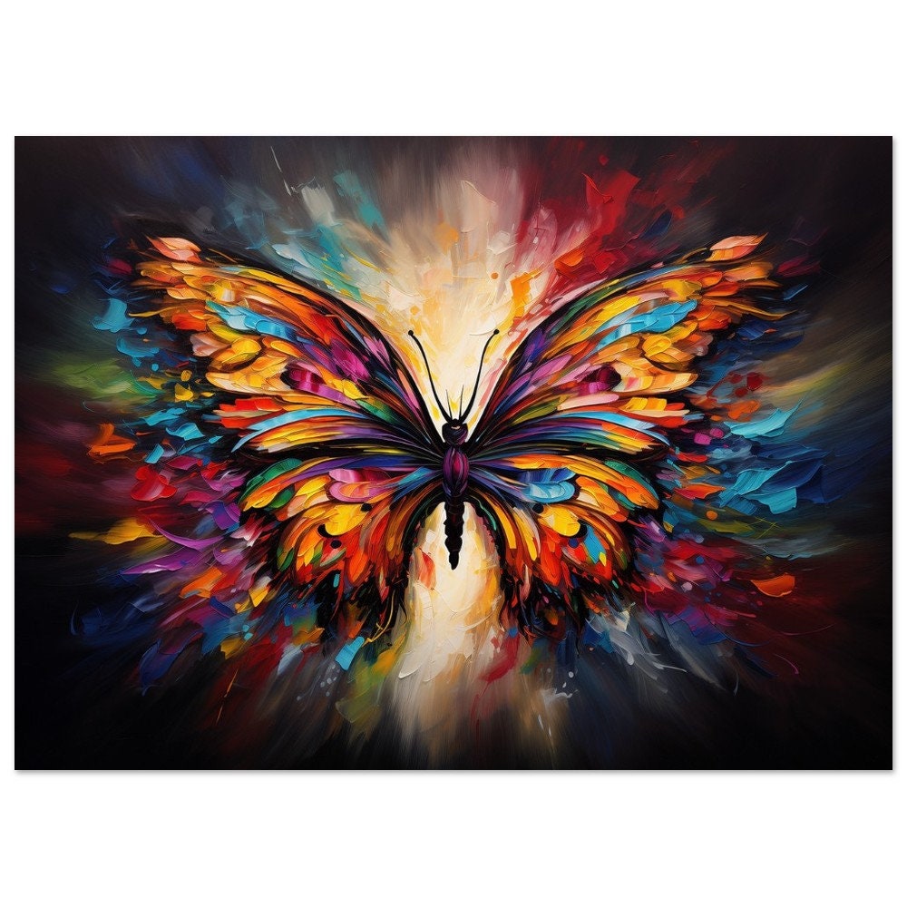 Abstract Butterfly Painting Print. Unframed Magical Colorful Butterflies Watercolor Gift, Rainbow Animal Wall Art Poster - CanvasityCrafts - Free Shipping
