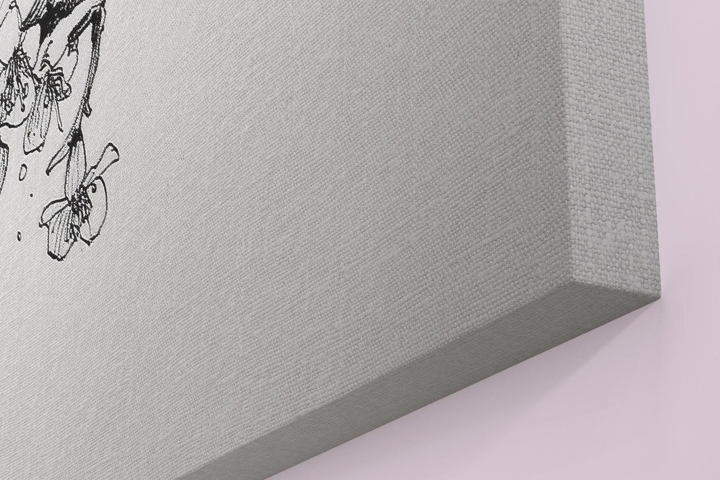 Cute Bird Sketch Print Canvas / Unframed. Vintage Flowers Line Drawing, Minimalist Tree Nature Wall Decor Elegant Home Gift Cottage Painting - CanvasityCrafts - Free Shipping