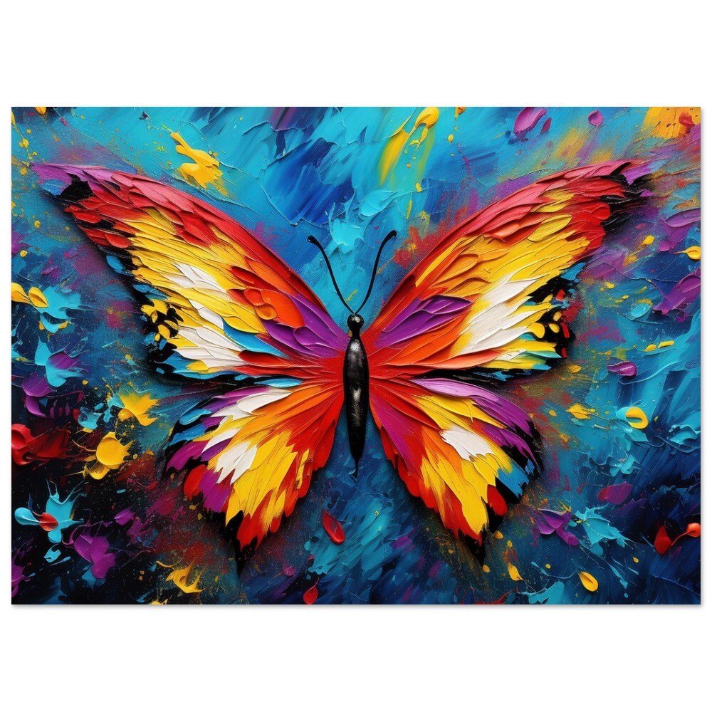 Abstract Butterfly Painting Print. Unframed Magical Colorful Butterflies Watercolor Gift, Rainbow Animal Wall Art Poster - Posters - Colourful wall art by Canvasity Crafts