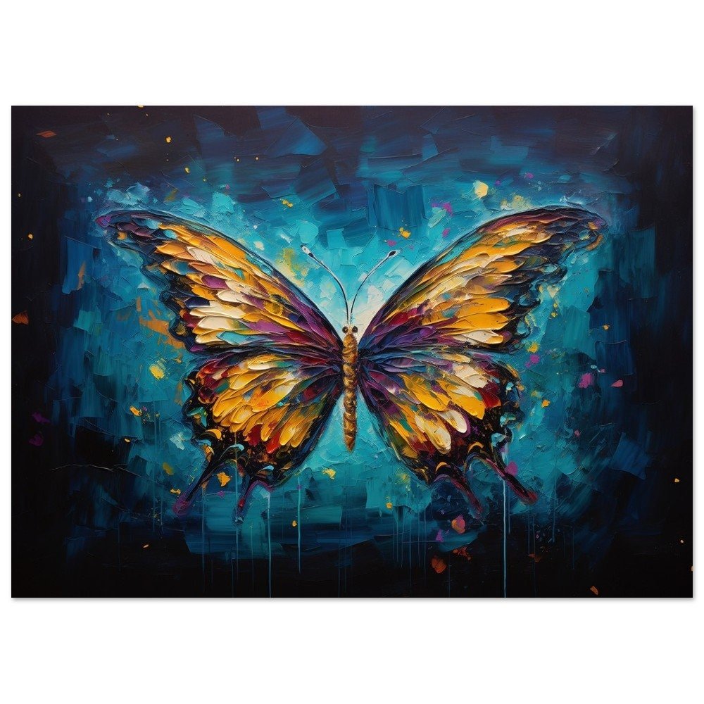 Abstract Butterfly Painting Print. Unframed Magical Colorful Butterflies Watercolor Gift, Rainbow Animal Wall Art Poster, Splatter Paint - Posters - Colourful wall art by Canvasity Crafts