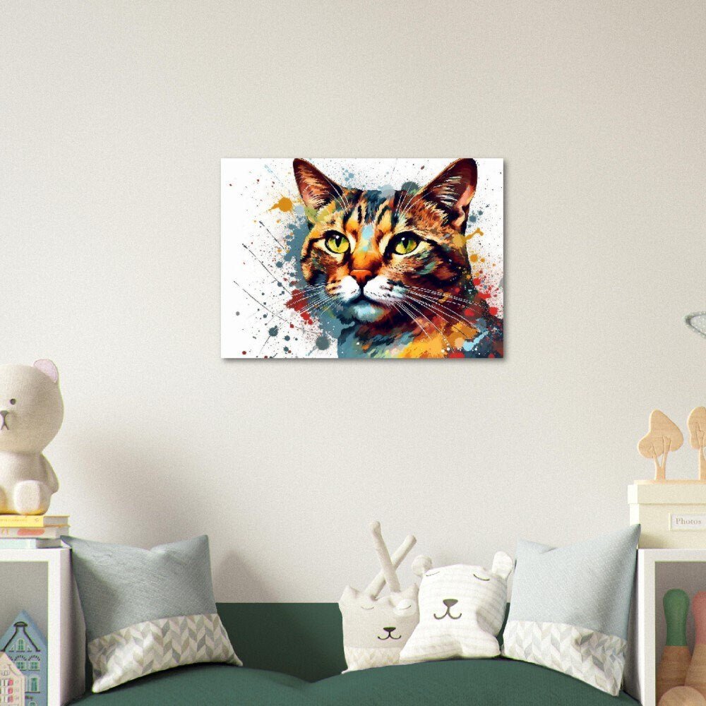 American Shorthair Cat Watercolor Poster Print | Colourful Wall Art Gift for Cat Lovers, Mom or Dad. Meow! - Posters - Colourful wall art by Canvasity Crafts