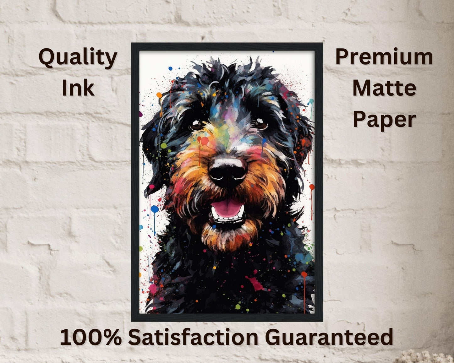 Black & Tan Goldendoodle / Labradoodle Poster Print. Watercolor Painting Gift for Dog Lovers, Picture for Doodle Mom, Dad. Abstract Wall Art - Posters - Colourful wall art by Canvasity Crafts