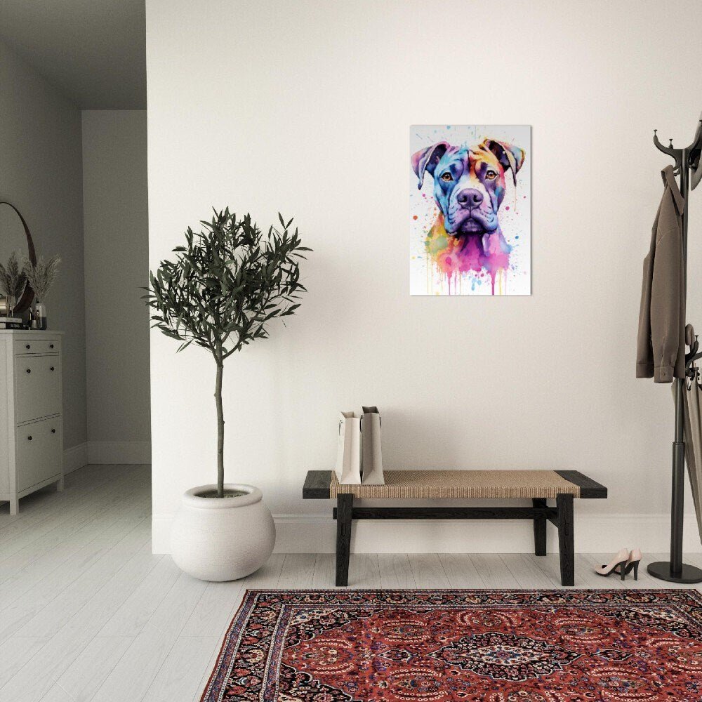 Boxer Dog Poster with Free Delivery! Colorful Watercolor Nursery Young Pup Poster Print Wall Art Gift for Dog Lovers, Boxer Mom, Dad - Posters - Colourful wall art by Canvasity Crafts