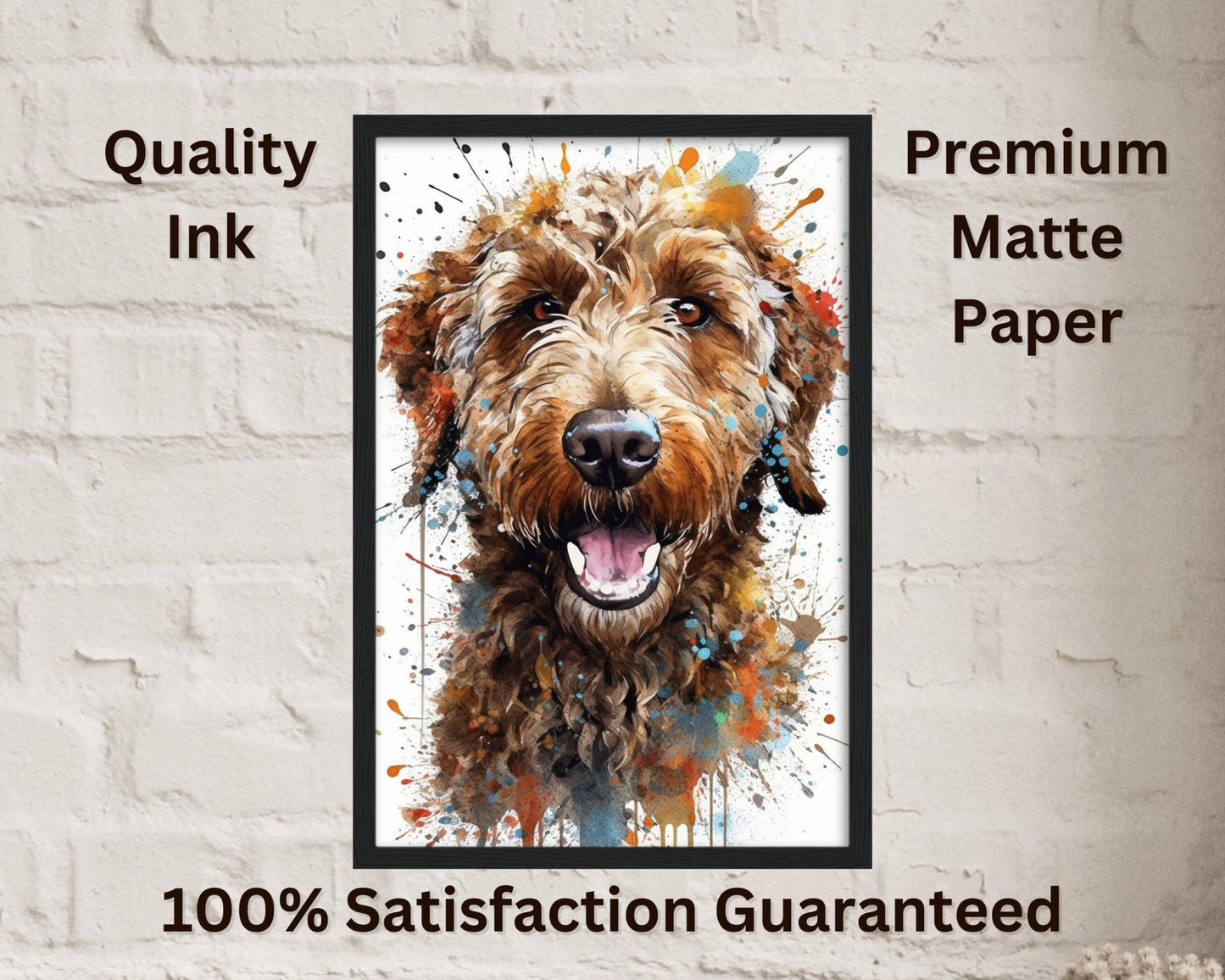 Chocolate Goldendoodle / Labradoodle Poster Print. Watercolor Painting Gift for Dog Lovers, Picture for Doodle Mom, Dad. Abstract Wall Art - Posters - Colourful wall art by Canvasity Crafts