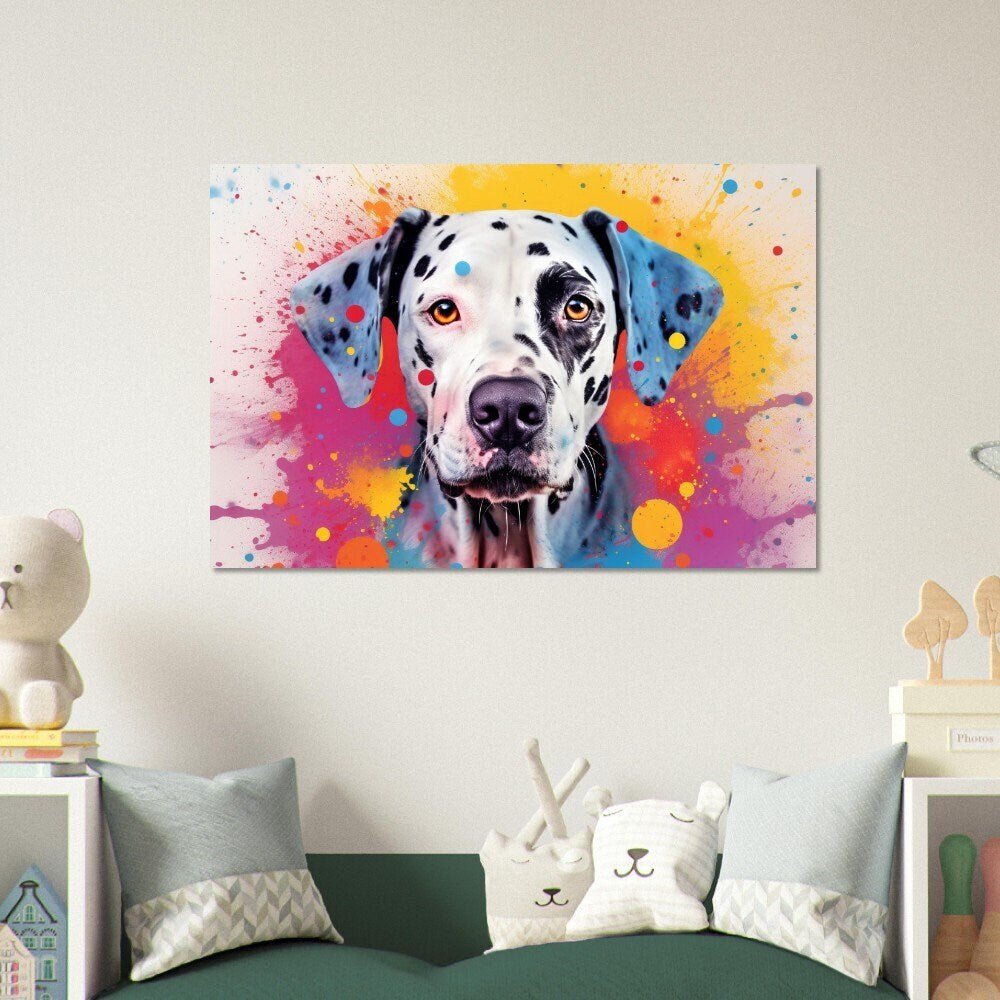 Colorful Dalmatian Poster - Watercolor Pop Art Print, Animal Wall Art Gift for Dalmatian Dog Lovers, Mom, Dad - Posters - Colourful wall art by Canvasity Crafts