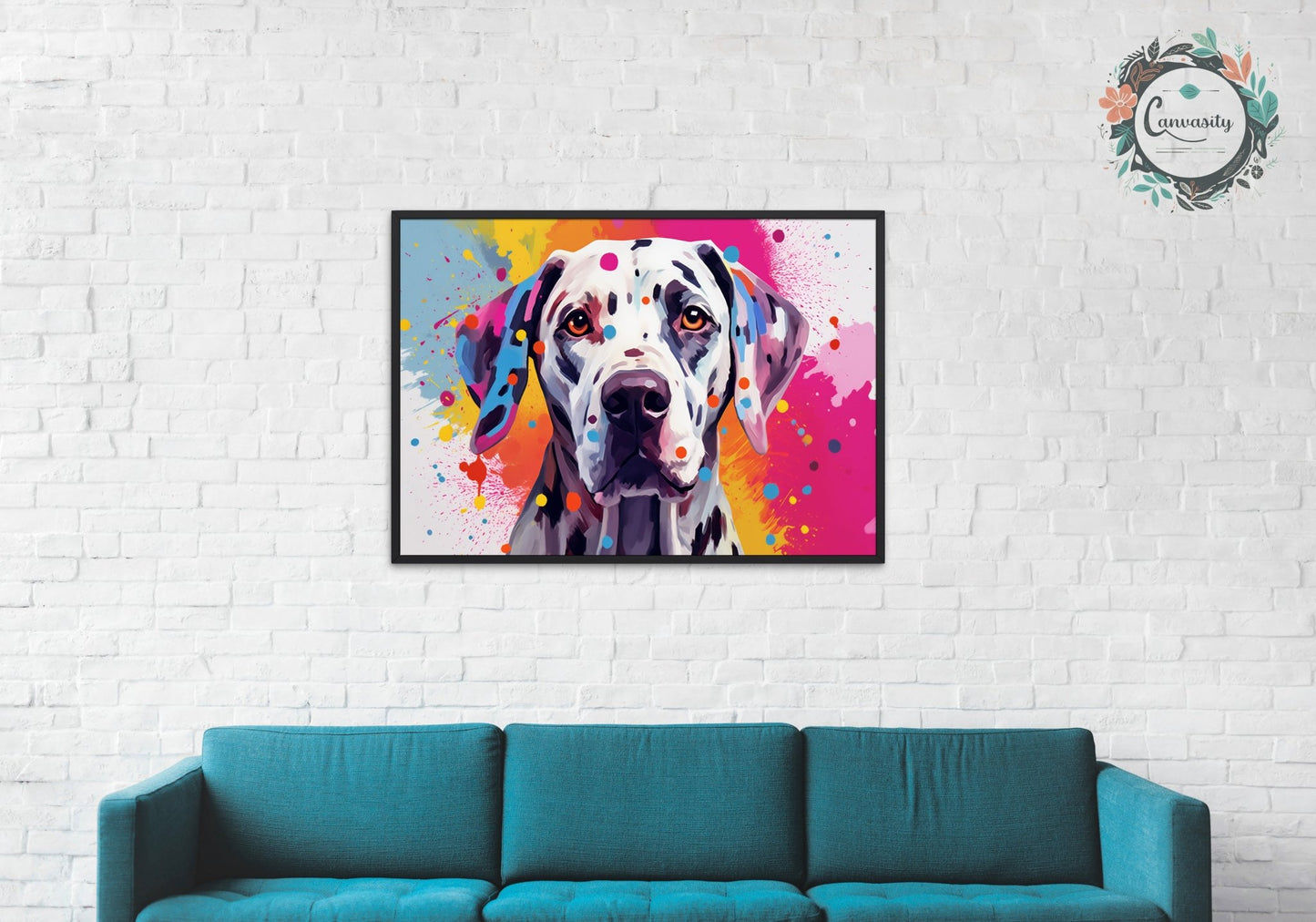 Colorful Pink & Blue Dalmatian Print - Unframed Pop Art Style Poster - Matte Paper - Colourful wall art by Canvasity Crafts