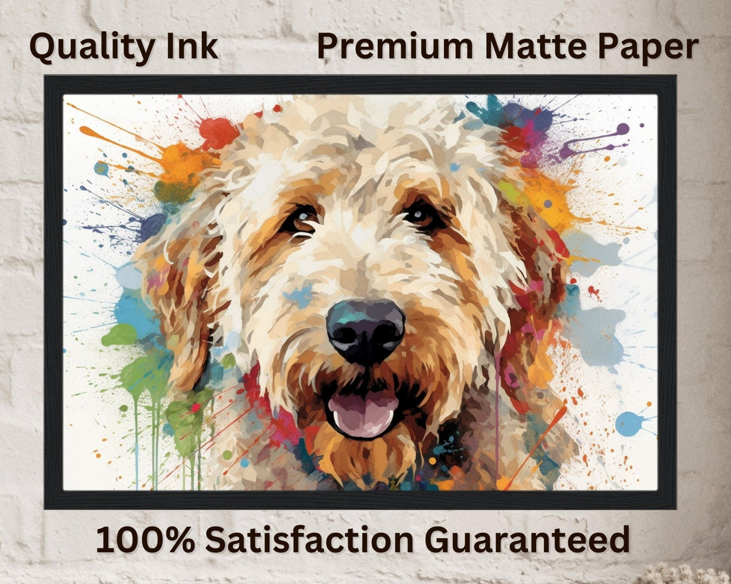 Cream Goldendoodle / White Labradoodle Poster Print. Watercolor Painting Gift for Dog Lovers, Picture for Doodle Mom, Dad. Abstract Wall Art - Posters - Colourful wall art by Canvasity Crafts