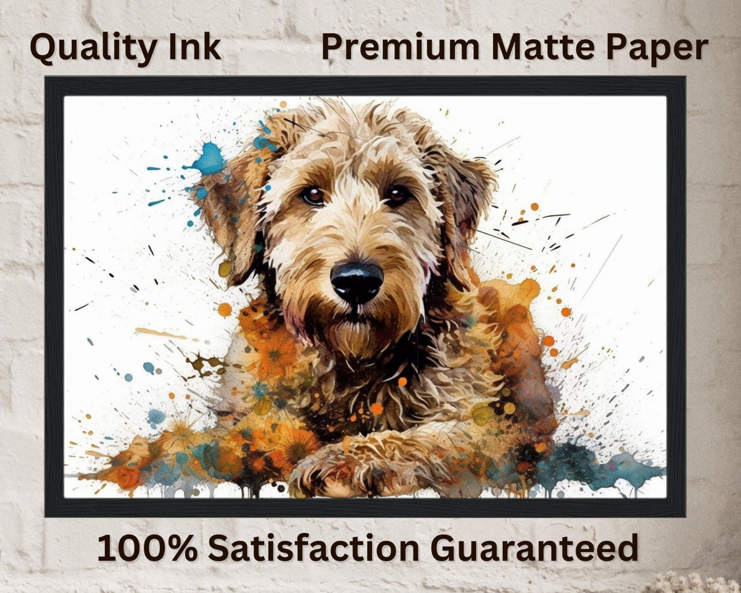 Cream Labradoodle / Goldendoodle Poster Print. Watercolor Painting Gift for Dog Lovers, Picture for Doodle Mom, Dad. Abstract Wall Art - Colourful wall art by Canvasity Crafts