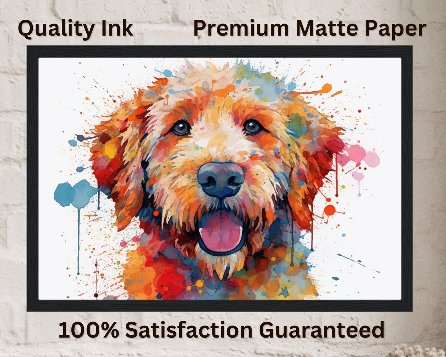 Goldendoodle / Gold Labradoodle Poster Print. Watercolor Painting Gift for Dog Lovers, Picture for Doodle Mom, Dad. Abstract Wall Art - Posters - Colourful wall art by Canvasity Crafts