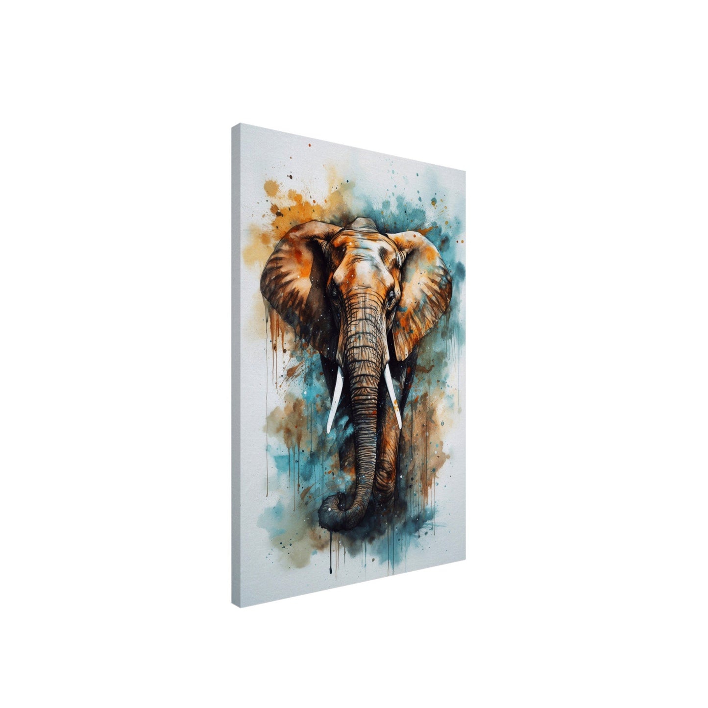 Watercolor African Elephant Canvas - Colorful Painting Wall Art Print Picture. Safari Jungle Decor for Home Office, Living Room Decor, Mom - Canvas - Colourful wall art by Canvasity Crafts