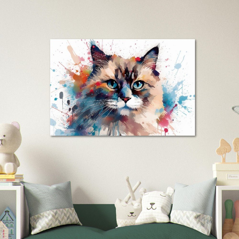 Watercolor Ragdoll Cat Print - Unframed Colourful Wall Art Gift for Cat Lovers - Matte Paper - Colourful wall art by Canvasity Crafts
