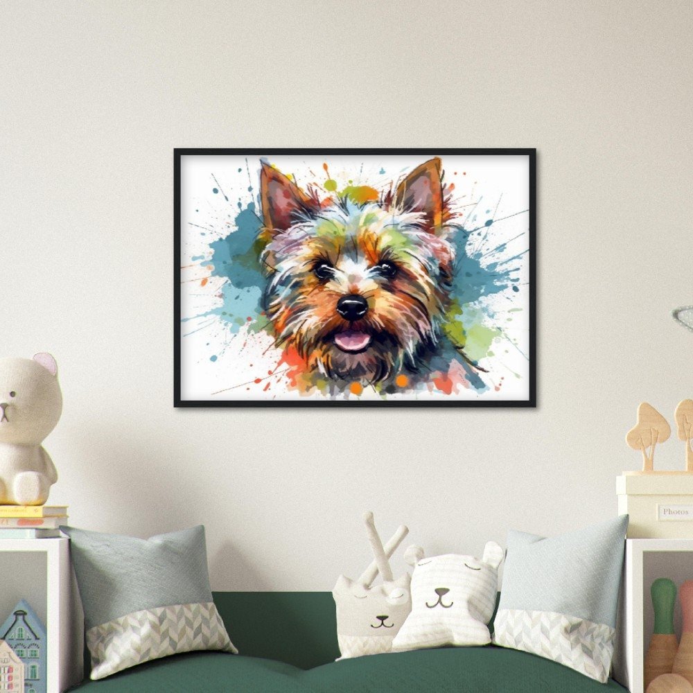Watercolor Yorkshire Terrier Framed Wall Art | Ready to Hang | Home Decor | Gift for Dog Lovers - Yorkie Mum & Dad - Framed Wall Art - Colourful wall art by Canvasity Crafts