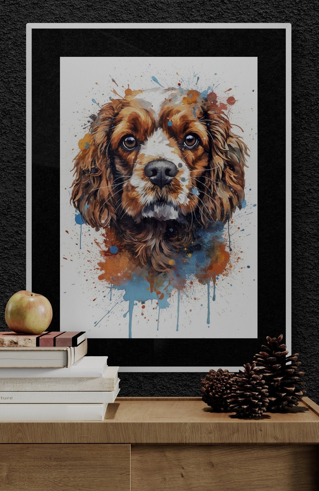 Watercolour Cavapoo Print (Unframed). Abstract Colourful Dog Art Portrait Poster Painting Gift for Dog Lovers, Picture for Doodle Mom - Matte Paper - Colourful wall art by Canvasity Crafts