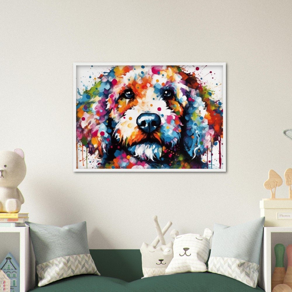 Watercolour Poodle Framed Wall Art | Ready to Hang | Home Decor | Watercolor | Gift for Dog Lovers - Framed Wall Art - Colourful wall art by Canvasity Crafts