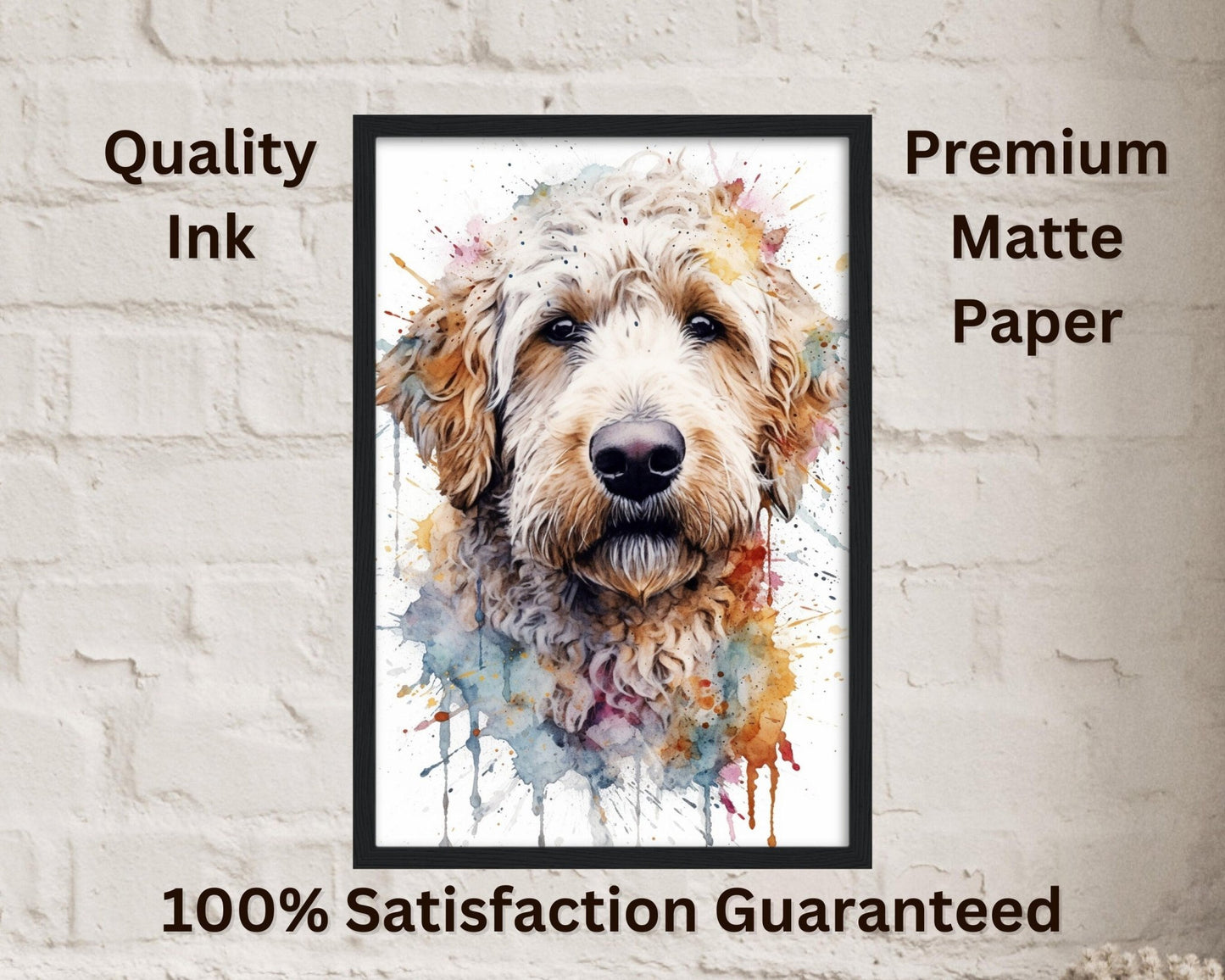 White Goldendoodle / Cream Labradoodle Poster Print. Watercolor Painting Gift for Dog Lovers, Picture for Doodle Mom, Dad. Abstract Wall Art - Posters - Colourful wall art by Canvasity Crafts