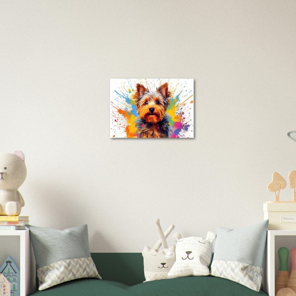 Yorkshire Terrier Poster - Free Shipping! Colorful Watercolor Nursery Print, Animal Wall Art Gift for Dog Lovers, Yorkie Mom, Dad - Posters - Colourful wall art by Canvasity Crafts