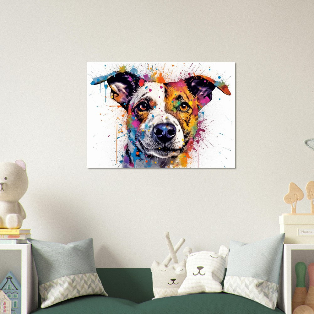 Jack Russell Terrier Poster - Colorful Watercolor Pop Art Print, Animal Wall Art Gift for Dog Lovers, Mom, Dad