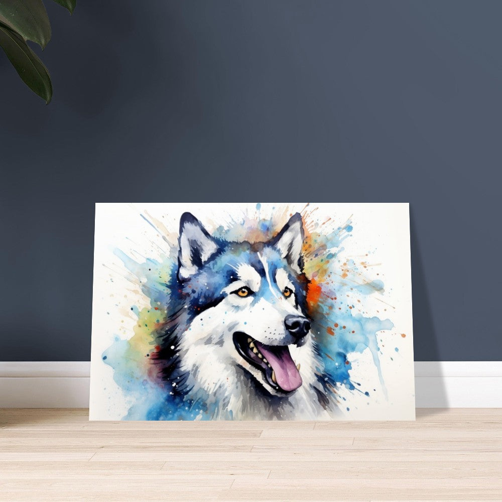 Siberian Husky Poster - Bunter Druck, Tierwandkunst Geschenk für Hundeliebhaber, Husky Mama, Papa