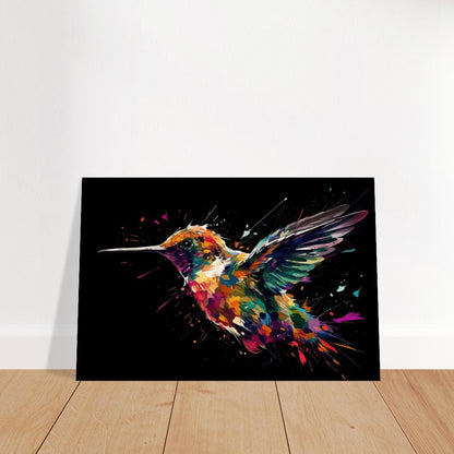 Colorful Hummingbird Poster Print. Watercolor Cute Bird Art Gift, Present for Mom, Dad. Safari Animal Wall Art