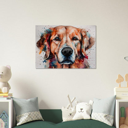 Red Golden Retriever Poster - Colorful Watercolor Style Print, Animal Wall Art Gift for Dog Lovers, Golden Mom, Dad