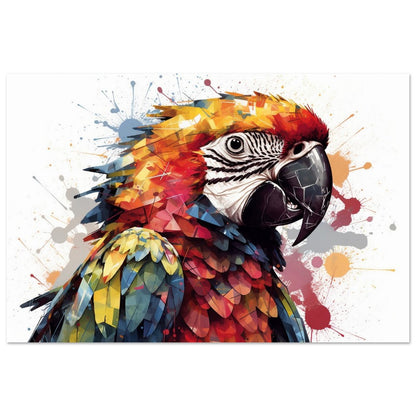 Colorful Macaw Parrot Poster Print. Watercolor Cute Bird Art Gift, Present for Mom, Dad. Safari Animal Wall Art