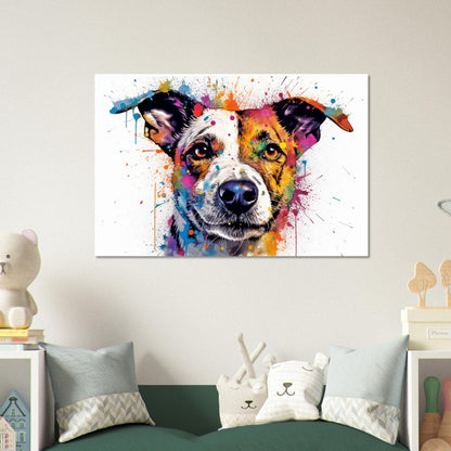 Jack Russell Terrier Poster - Colorful Watercolor Pop Art Print, Animal Wall Art Gift for Dog Lovers, Mom, Dad