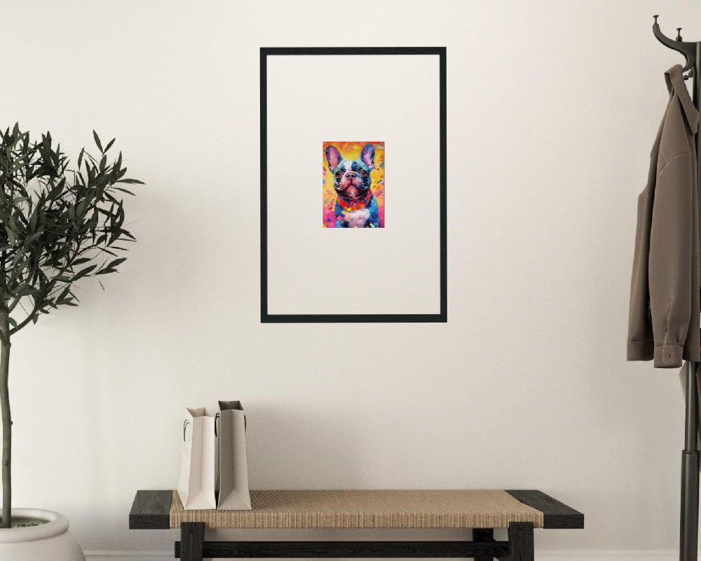 French Bulldog Pop Art Print - Cadeau d'art mural animal coloré pour les amoureux des chiens, Frenchie maman, papa Poster