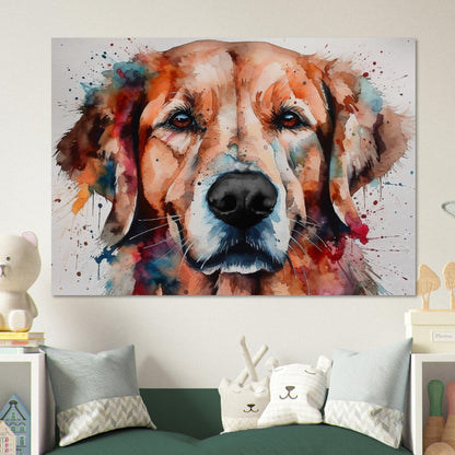 Red Golden Retriever Poster - Colorful Watercolor Style Print, Animal Wall Art Gift for Dog Lovers, Golden Mom, Dad