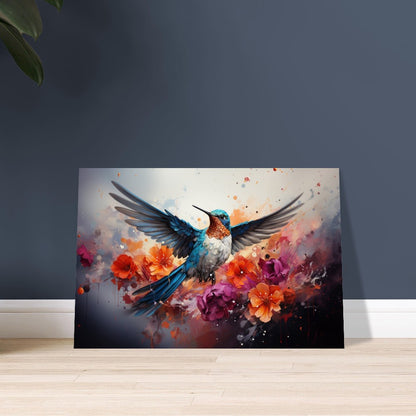 Colorful Hummingbird Poster Print. Watercolor Cute Bird Art Gift, Present for Mom, Dad. Rainbow Animal Wall Art