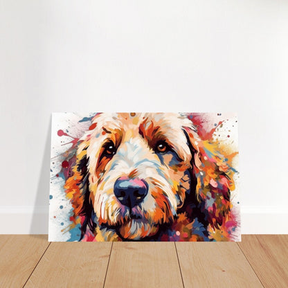 Labradoodle Goldendoodle Poster. Colorful Watercolor Cute Dog Art Gift, Present for Doodle Mom, Dad. Animal Wall Art