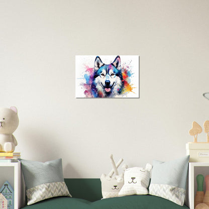 Siberian Husky Poster - Colorful Print, Animal Wall Art Gift for Dog Lovers, Husky Mom, Dad