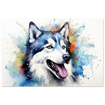 Siberian Husky Poster - Bunter Druck, Tierwandkunst Geschenk für Hundeliebhaber, Husky Mama, Papa