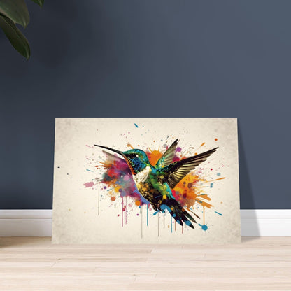 Colorful Hummingbird Poster Print. Watercolor Cute Bird Art Gift, Present for Mom, Dad. Rainbow Animal Wall Art