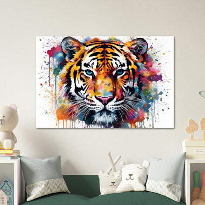 Exotic Tiger Stripe Poster | Colorful Watercolor Wall Art Gift for Nursery, Family, Mum or Dad