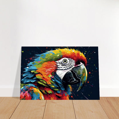 Colorful Macaw Parrot Poster Print. Watercolor Cute Bird Art Gift, Present for Mom, Dad. Safari Animal Wall Art