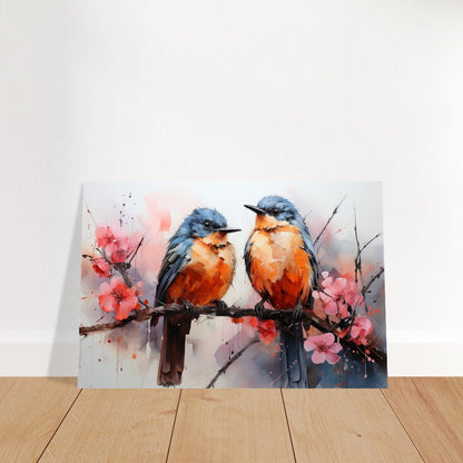 Impression d’affiche d’oiseaux britanniques doux. Aquarelle Great Bird Art Gift, cadeau pour maman, papa. Art mural animalier floral