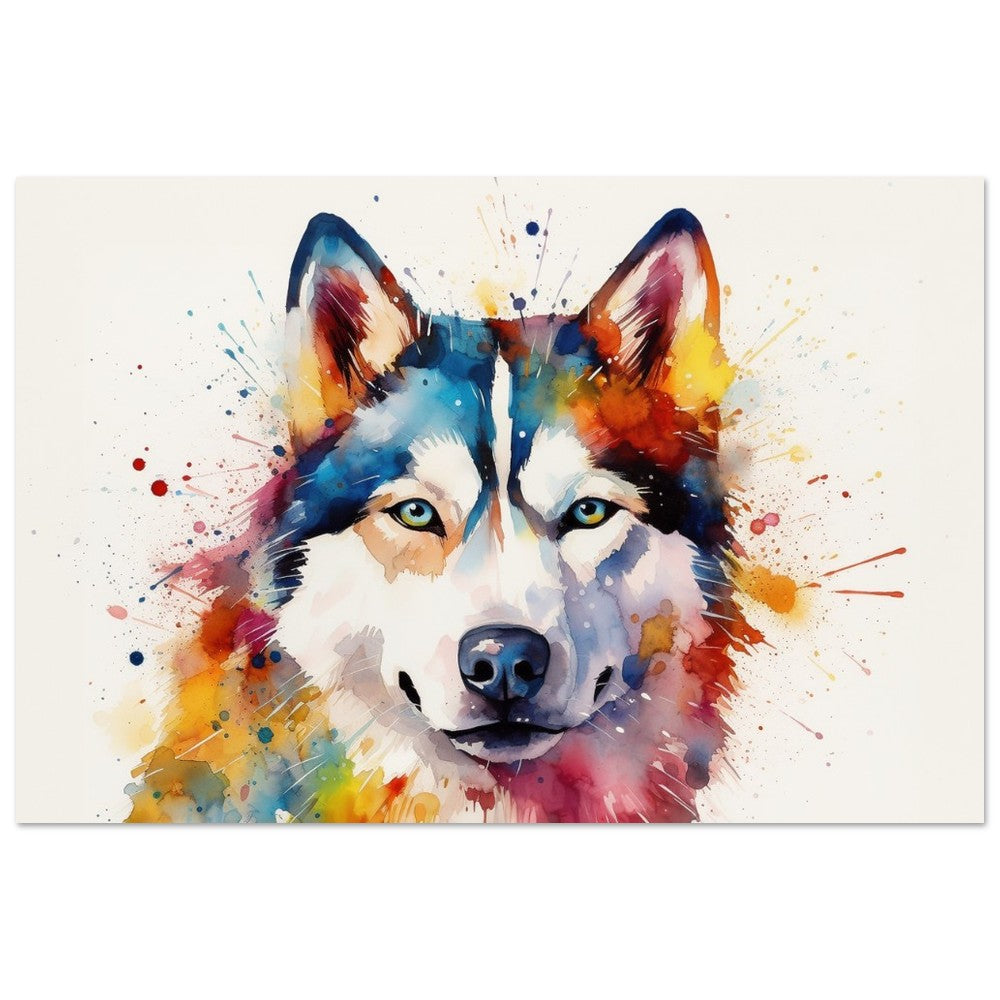 Siberian Husky Poster - Colorful Print, Animal Wall Art Gift for Dog Lovers, Husky Mom, Dad