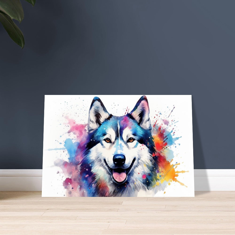 Siberian Husky Poster - Colorful Print, Animal Wall Art Gift for Dog Lovers, Husky Mom, Dad