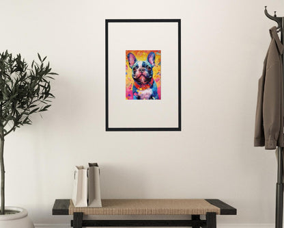 French Bulldog Pop Art Print - Cadeau d'art mural animal coloré pour les amoureux des chiens, Frenchie maman, papa Poster