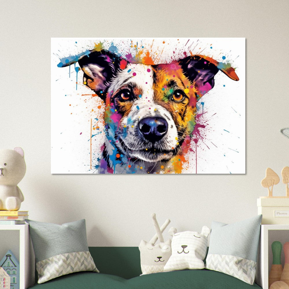 Jack Russell Terrier Poster - Colorful Watercolor Pop Art Print, Animal Wall Art Gift for Dog Lovers, Mom, Dad