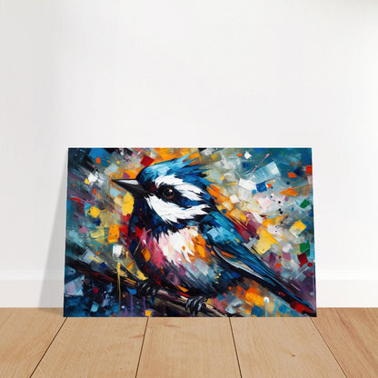 Niedlicher britischer Vogel Posterdruck. Aquarell Tolles Vogelkunstgeschenk, Geschenk für Mama, Papa. Florale Tierwandkunst