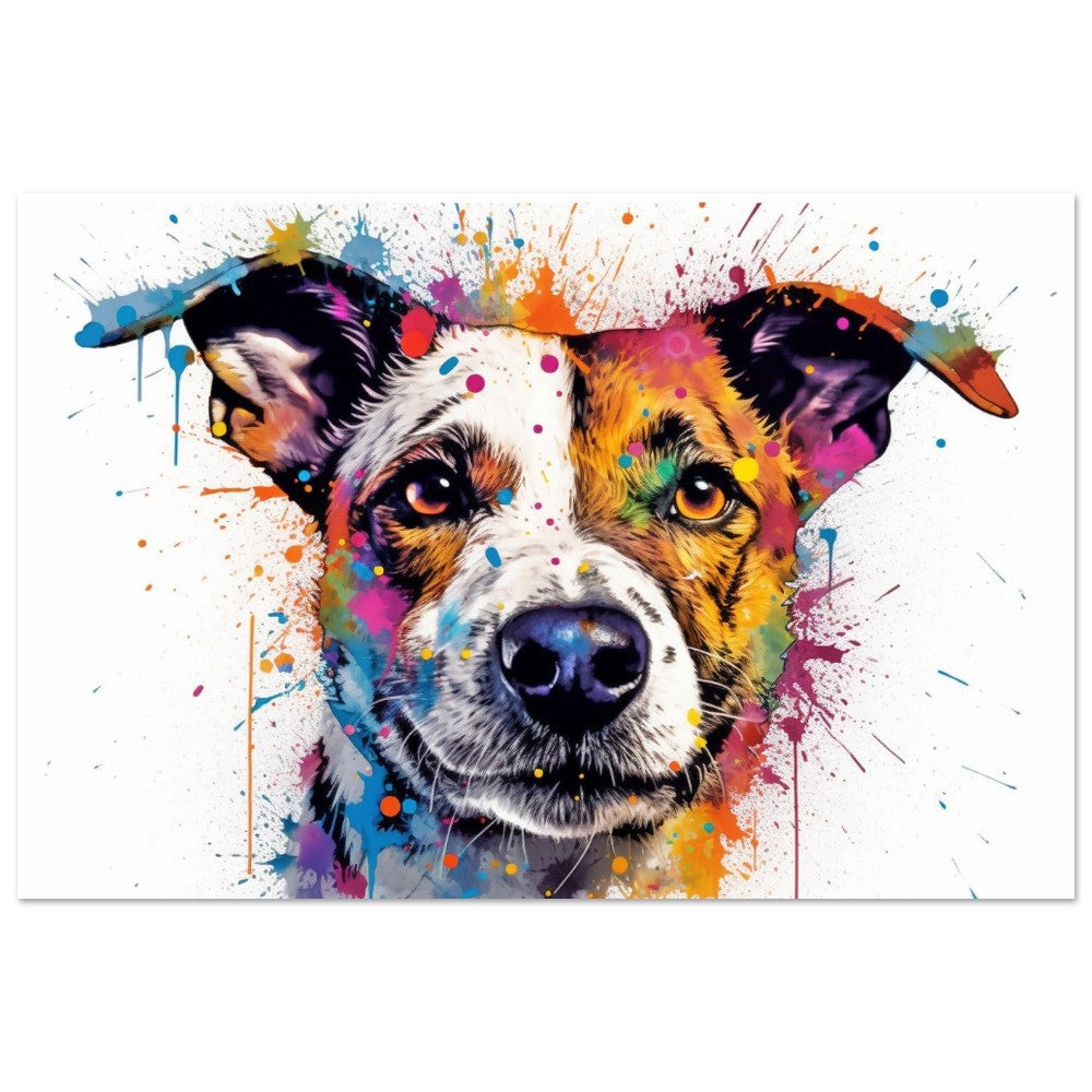 Jack Russell Terrier Poster - Colorful Watercolor Pop Art Print, Animal Wall Art Gift for Dog Lovers, Mom, Dad