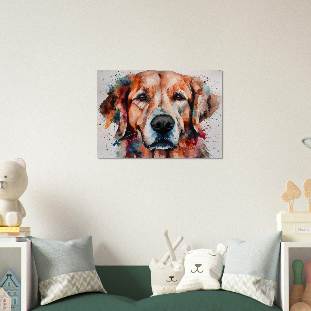 Red Golden Retriever Poster - Colorful Watercolor Style Print, Animal Wall Art Gift for Dog Lovers, Golden Mom, Dad