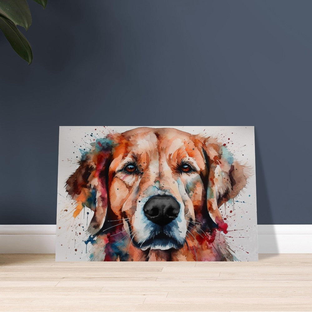 Red Golden Retriever Poster - Colorful Watercolor Style Print, Animal Wall Art Gift for Dog Lovers, Golden Mom, Dad