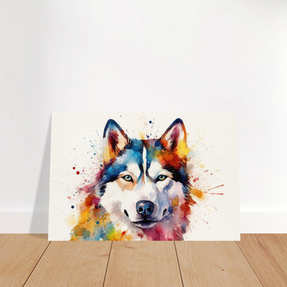 Siberian Husky Poster - Colorful Print, Animal Wall Art Gift for Dog Lovers, Husky Mom, Dad