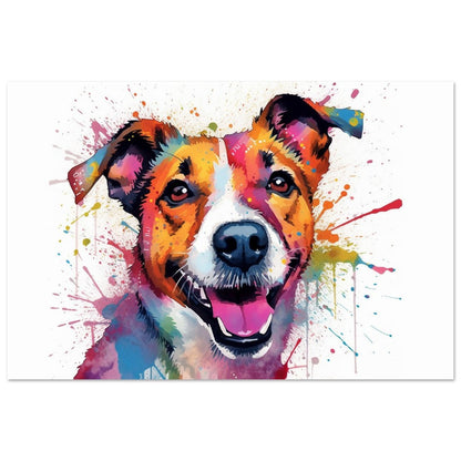 Jack-Russell-Terrier-Poster – bunter Aquarell-Pop-Art-Druck, Tier-Wandkunst-Geschenk für Hundeliebhaber, Mama, Papa