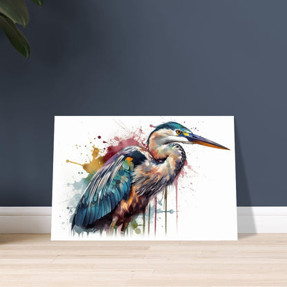 Colorful Heron Poster Print. Watercolor Great Bird Art Gift, Present for Mom, Dad. Rainbow Animal Wall Art