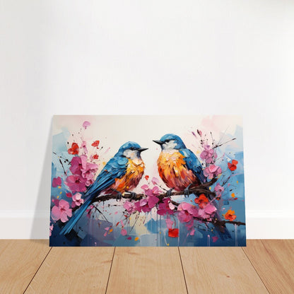 Impression d’affiche d’oiseaux britanniques doux. Aquarelle Great Bird Art Gift, cadeau pour maman, papa. Art mural animalier floral